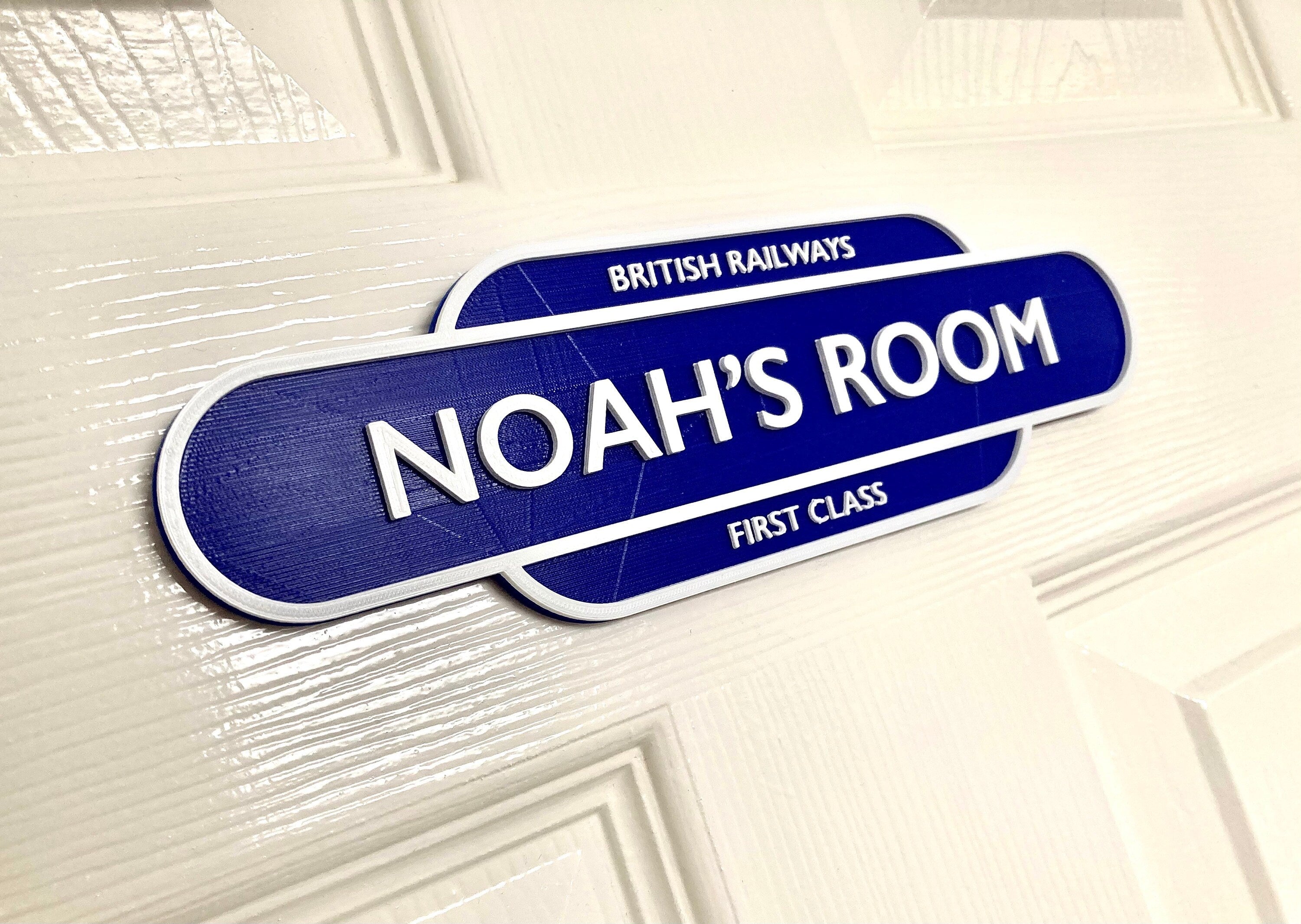 Personalised Railway Train Plaque Steam Train Totem Sign 3D printed vintage style 2 sizes!