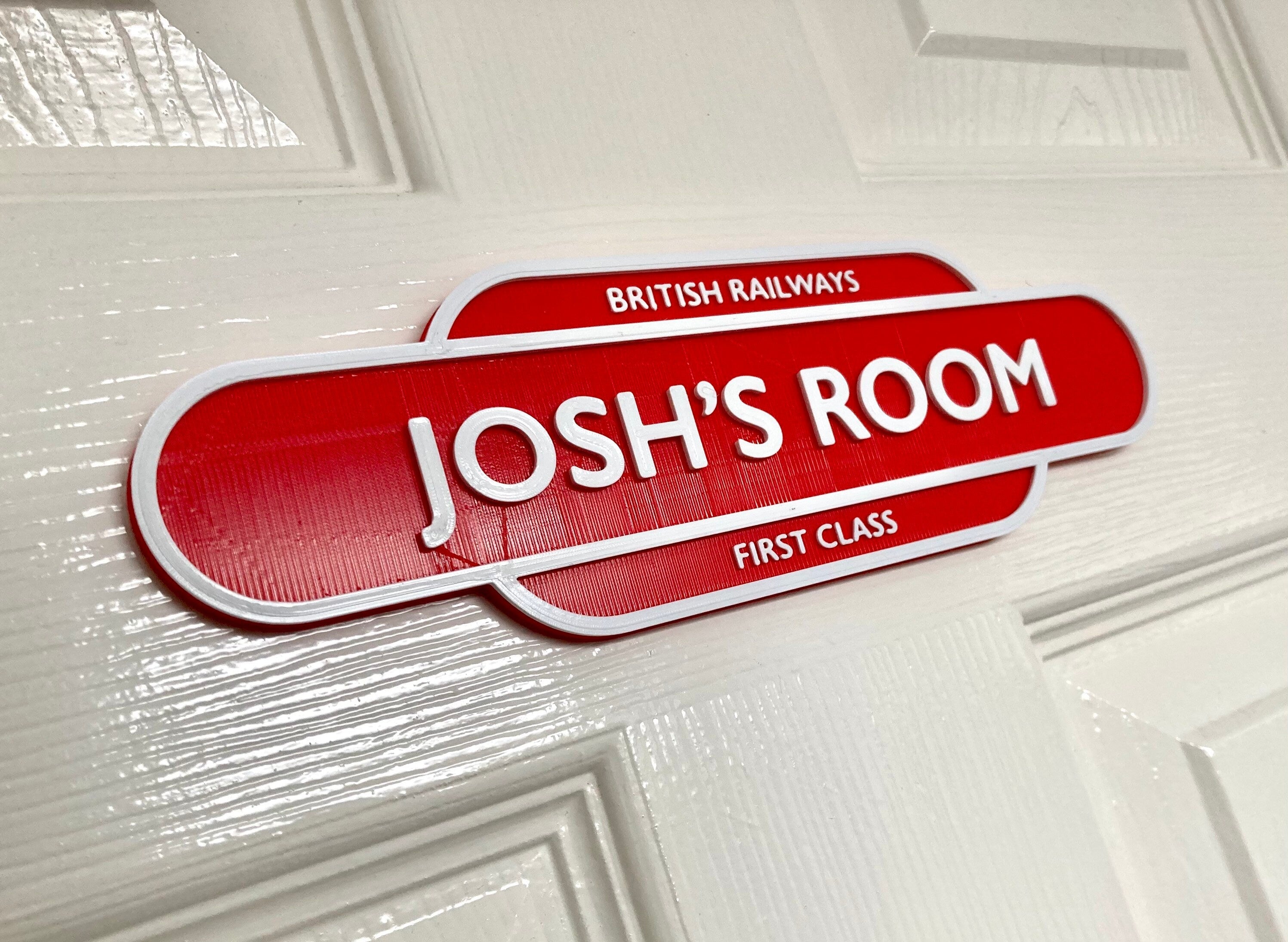 Personalised Railway Train Plaque Steam Train Totem Sign 3D printed vintage style 2 sizes!