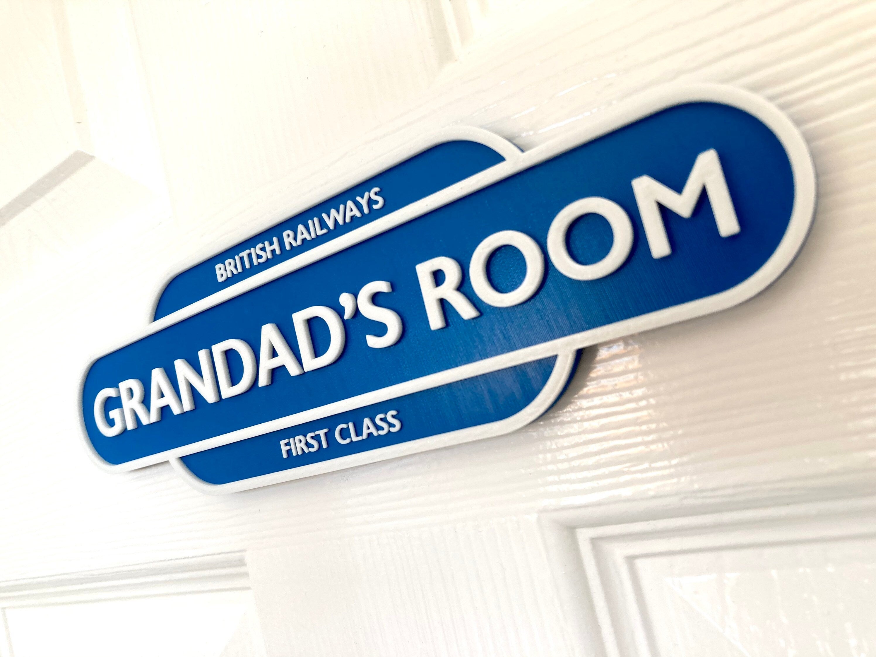 Personalised Railway Train Plaque Steam Train Totem Sign 3D printed vintage style 2 sizes!