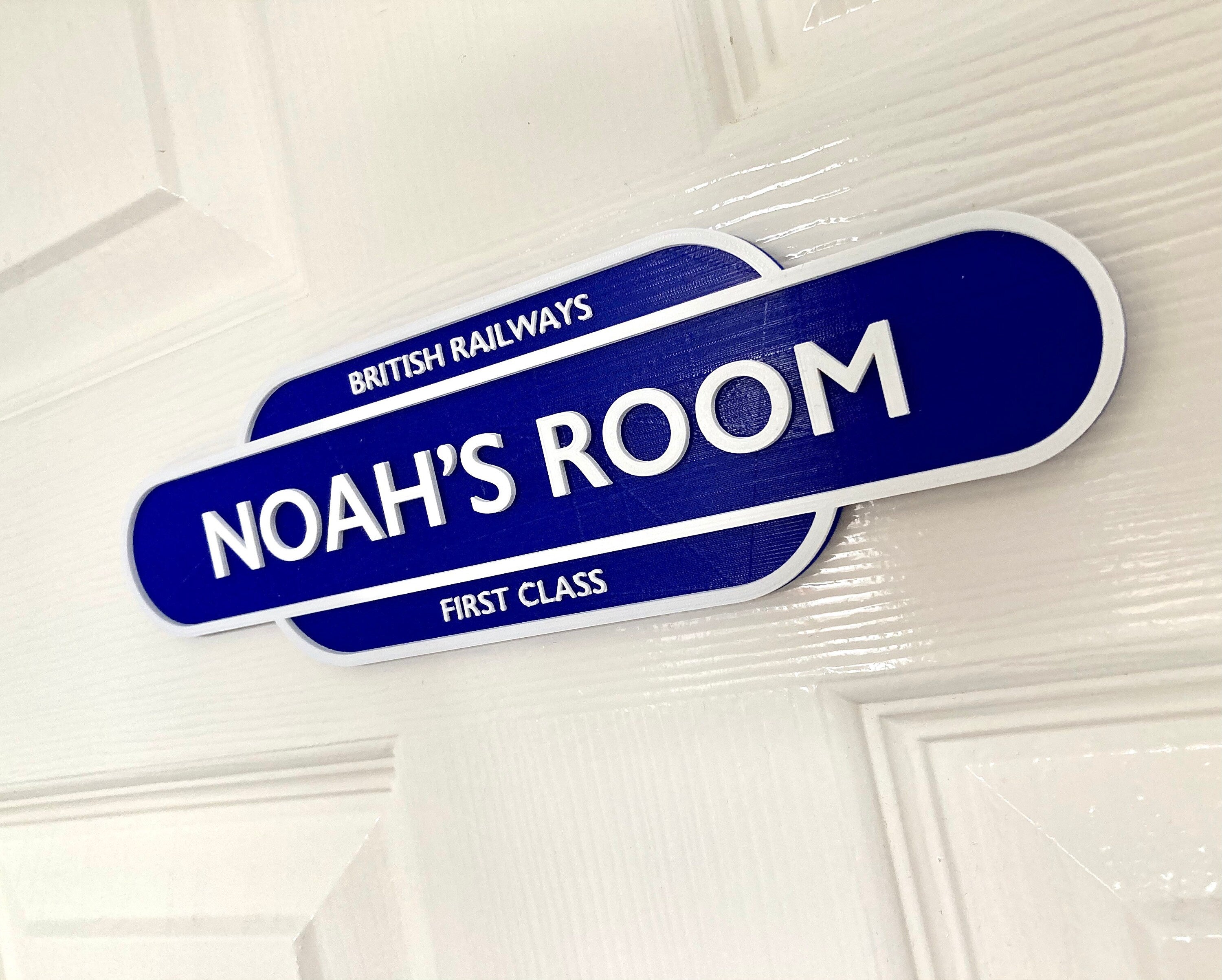Personalised Railway Train Plaque Steam Train Totem Sign 3D printed vintage style 2 sizes!