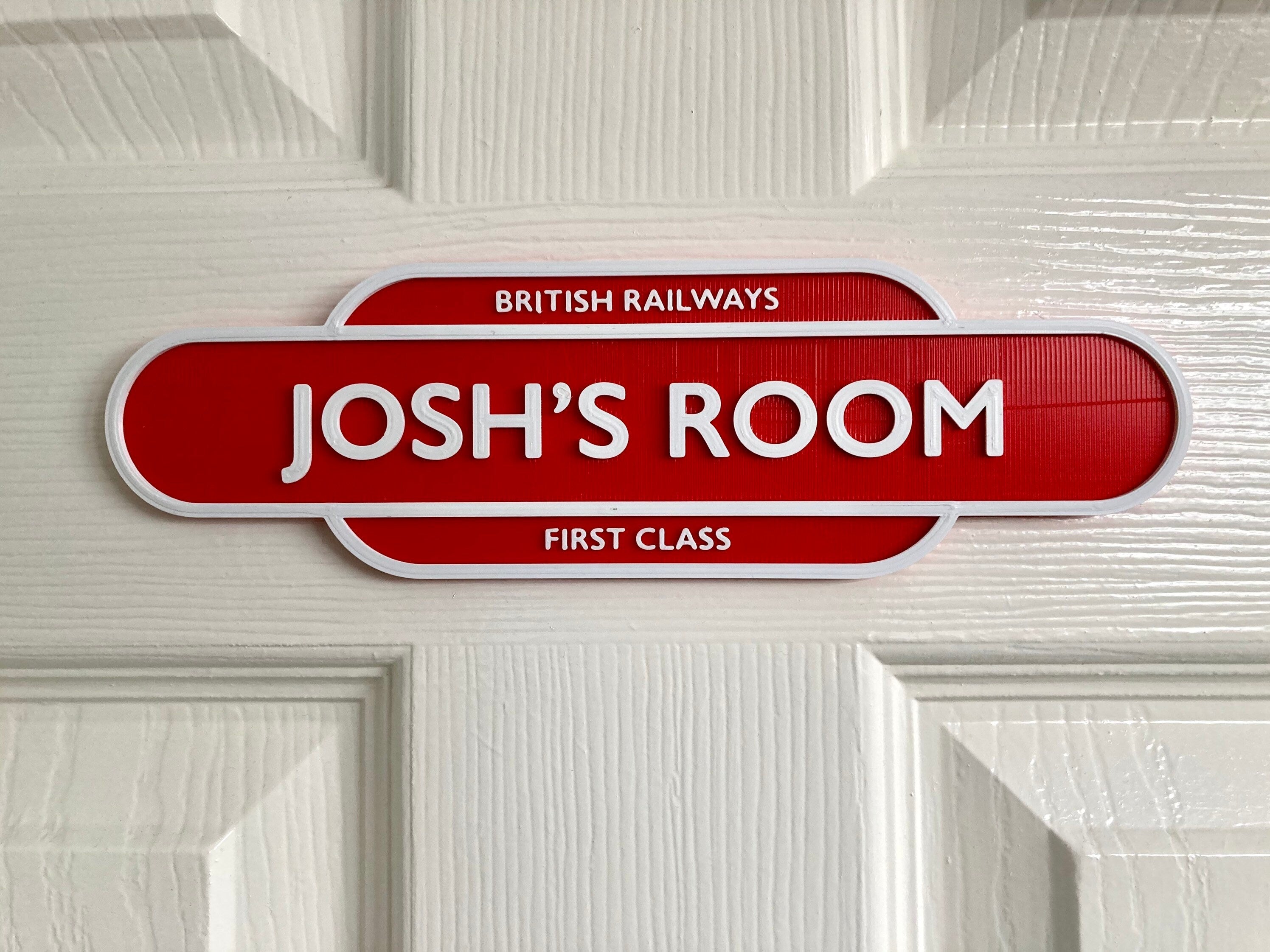 Personalised Railway Train Plaque Steam Train Totem Sign 3D printed vintage style 2 sizes!