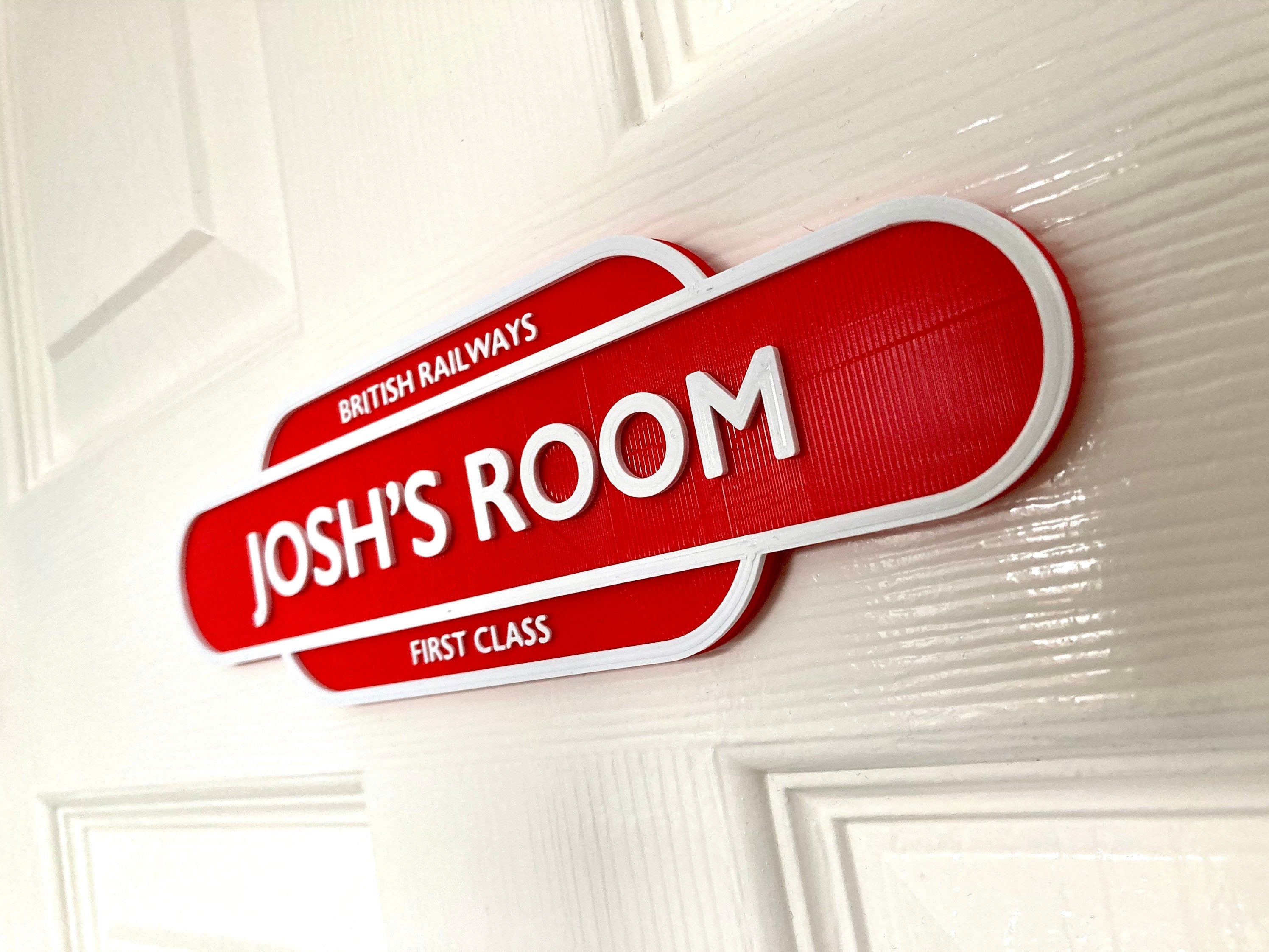Personalised Railway Train Plaque Steam Train Totem Sign 3D printed vintage style 2 sizes!
