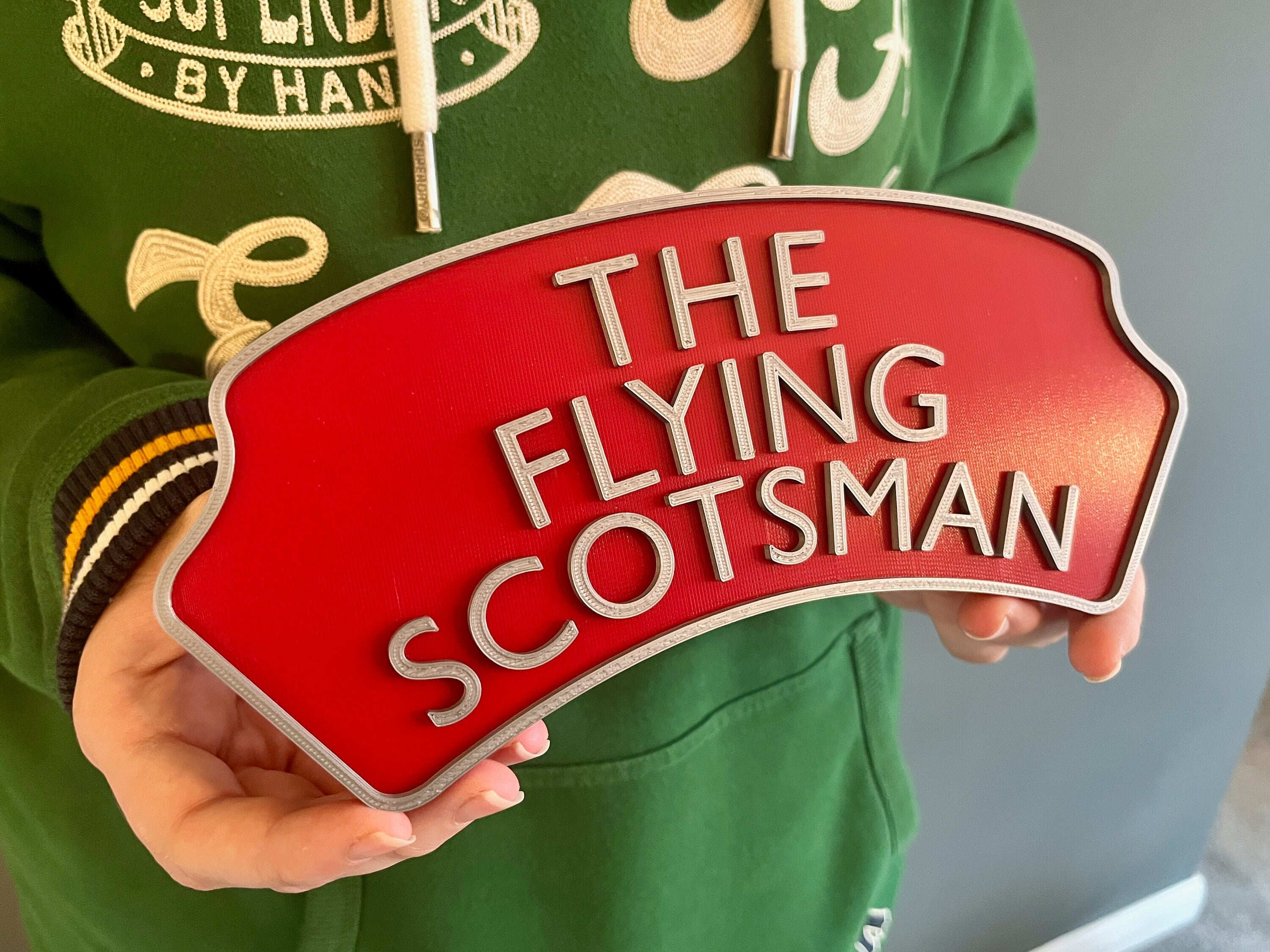 Personalised 3d printed Train headboard door plaque sign – add three lines of text, choose your colours, a must for any train enthusiast