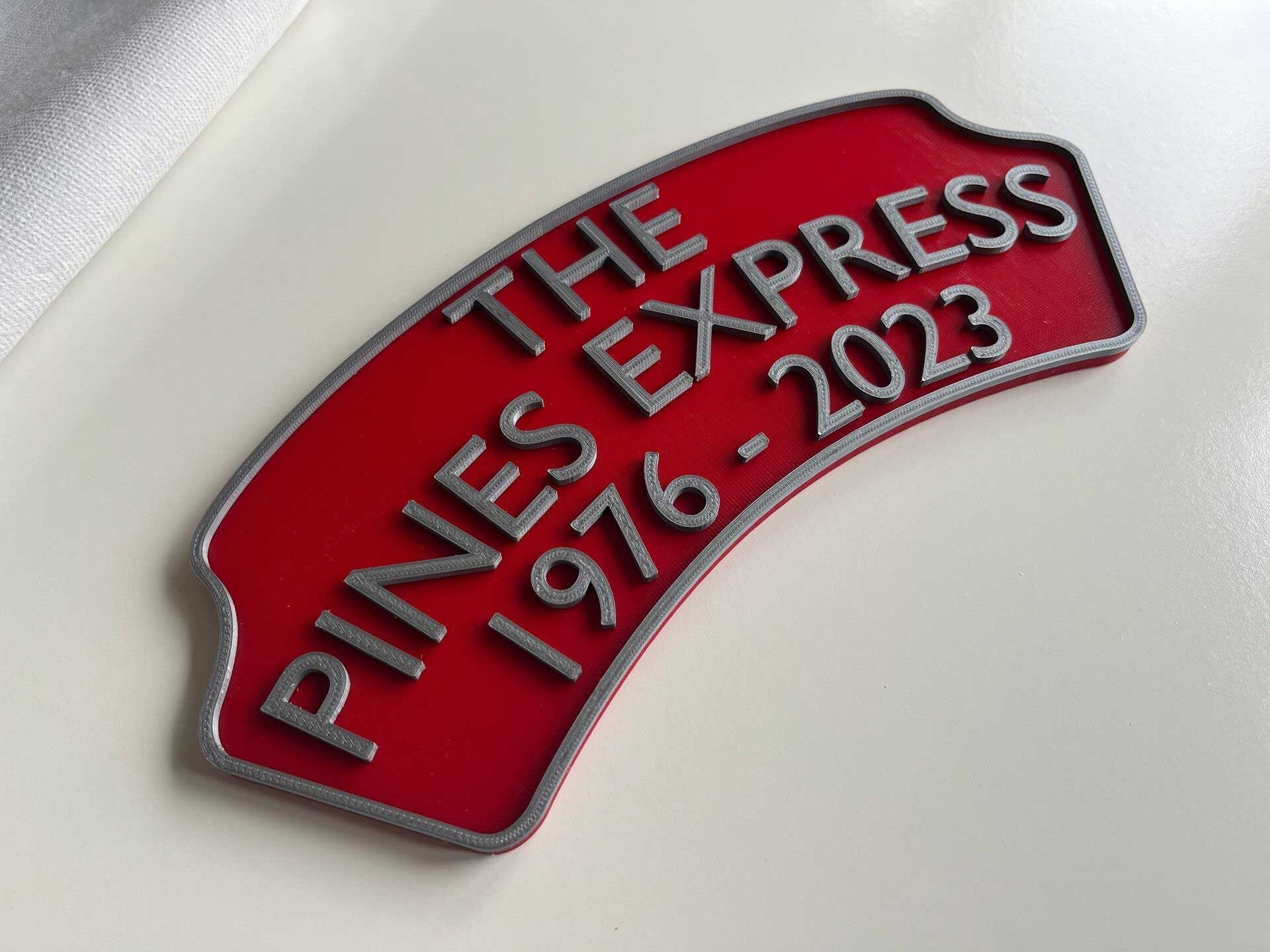 Personalised 3d printed Train headboard door plaque sign – add three lines of text, choose your colours, a must for any train enthusiast
