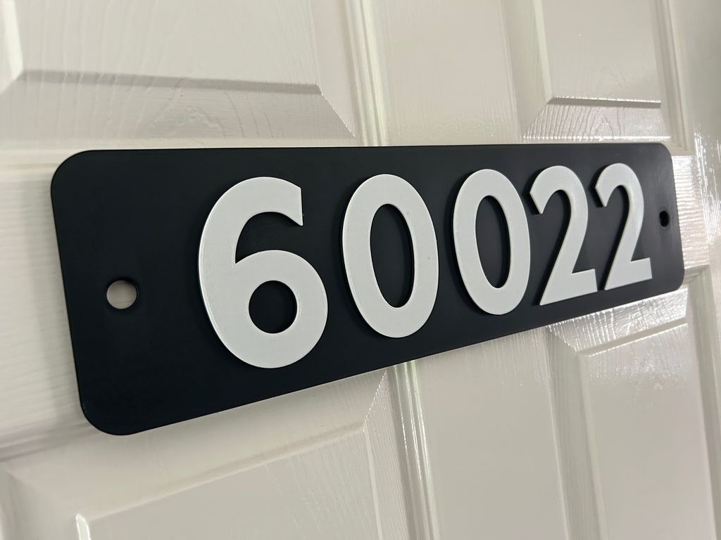 Replica Train Number Plate – choose your numbers and colours